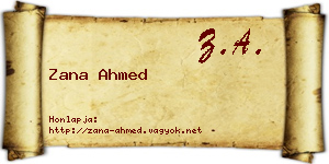 Zana Ahmed névjegykártya